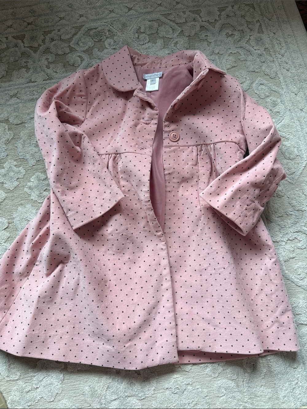 babycottons Pink Polka Dot Pea Coat